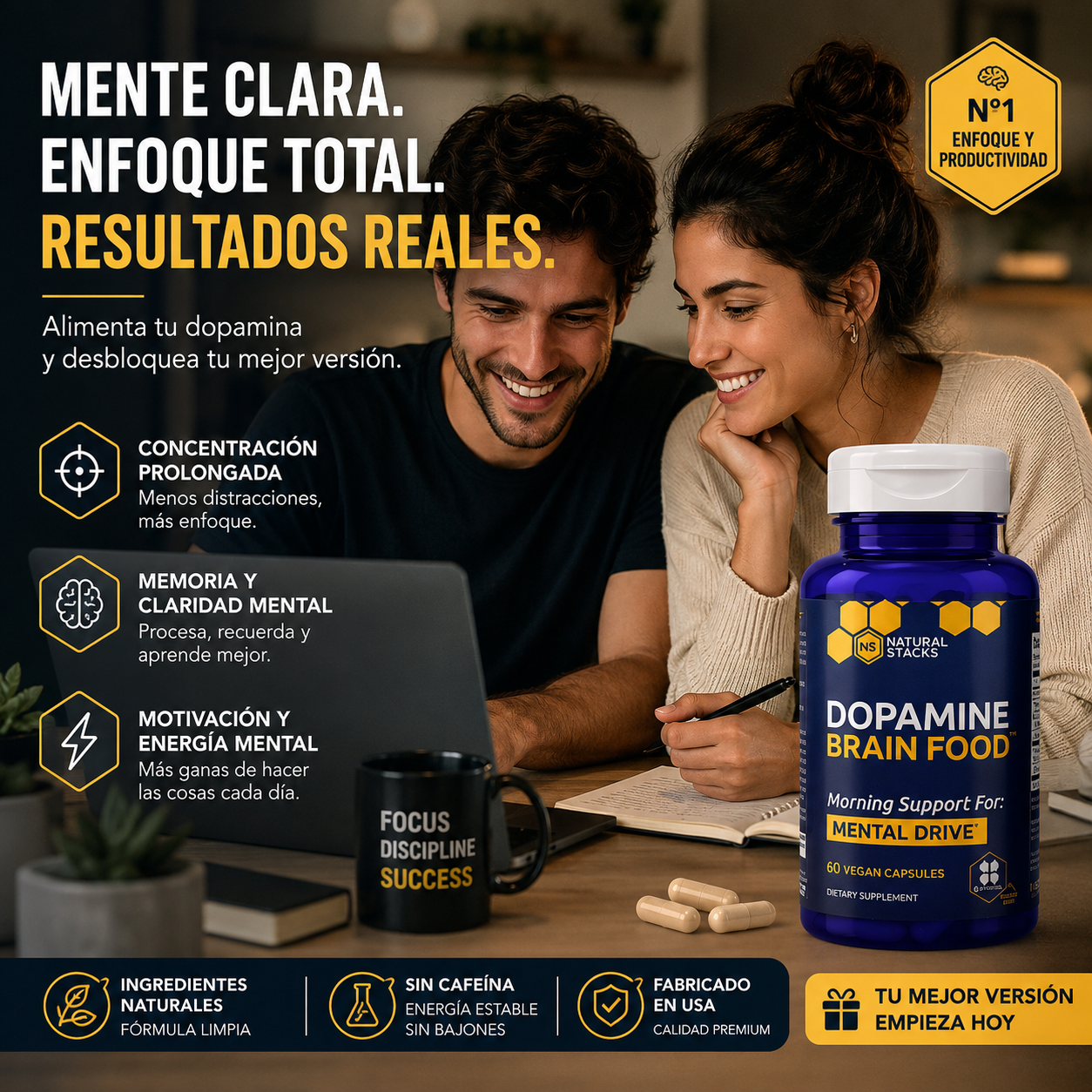 Dopamine Brain Food: enfoque mental sin café