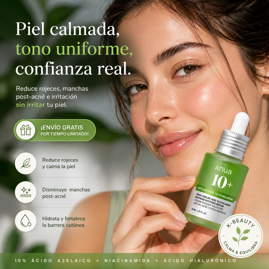 Anua Azelaic Acid 10: sérum coreano calma manchas y rojeces
