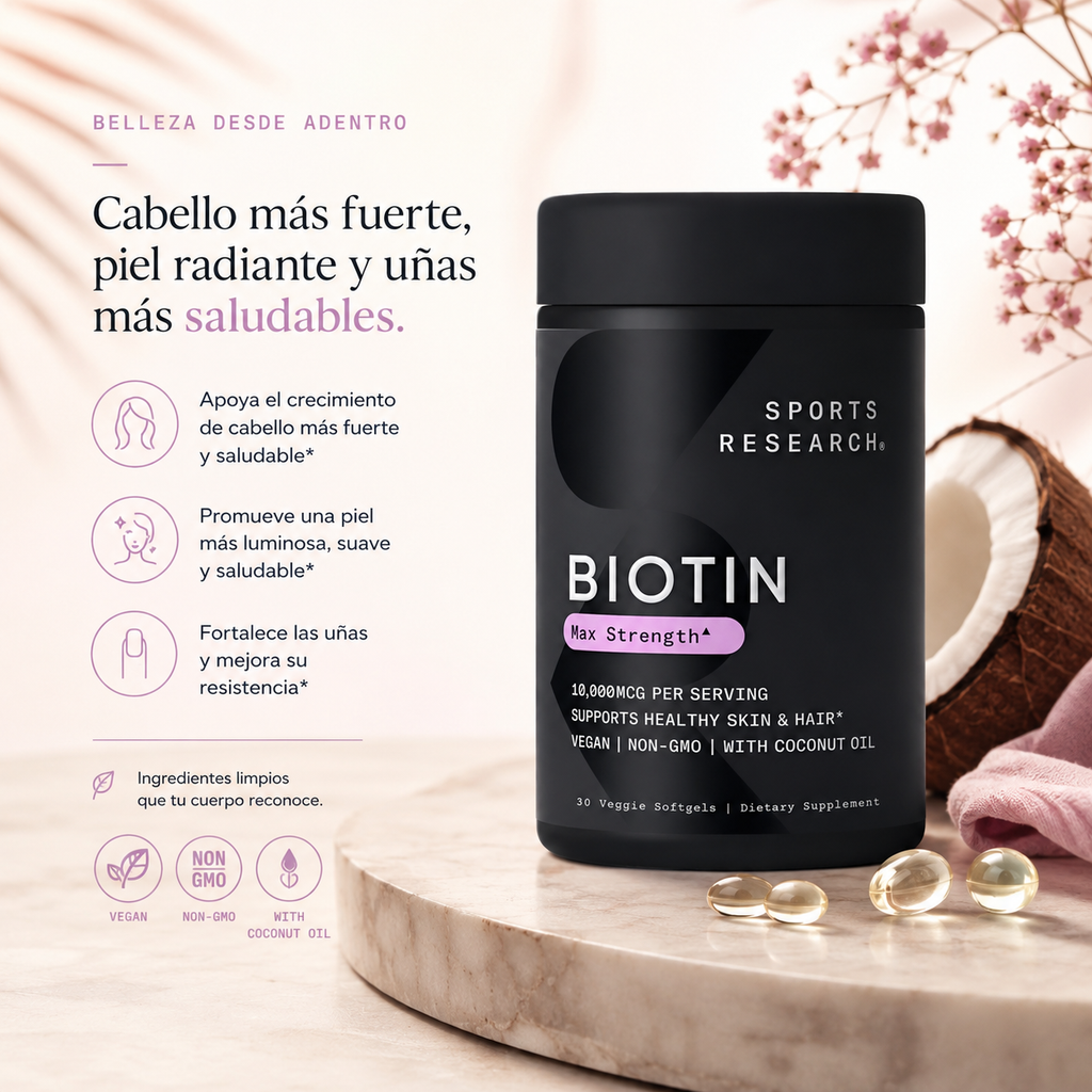 Sports Research Biotin: Biotina Premium que Transforma