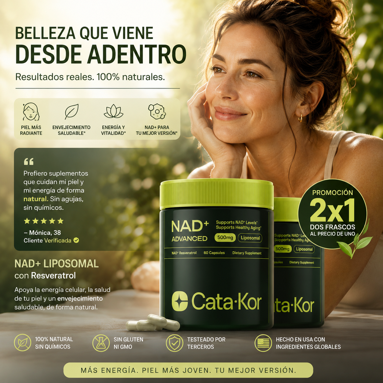NAD+ Advanced con Resveratrol: Energía Celular Real