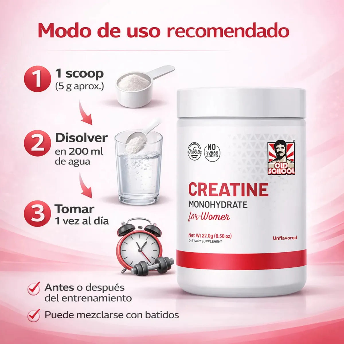 Creatina "For women": Fuerza, curvas y piel radiante