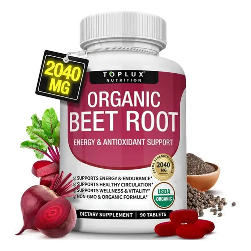 Toplux Organic Beet Root Capsules: Energía y Circulación Natural