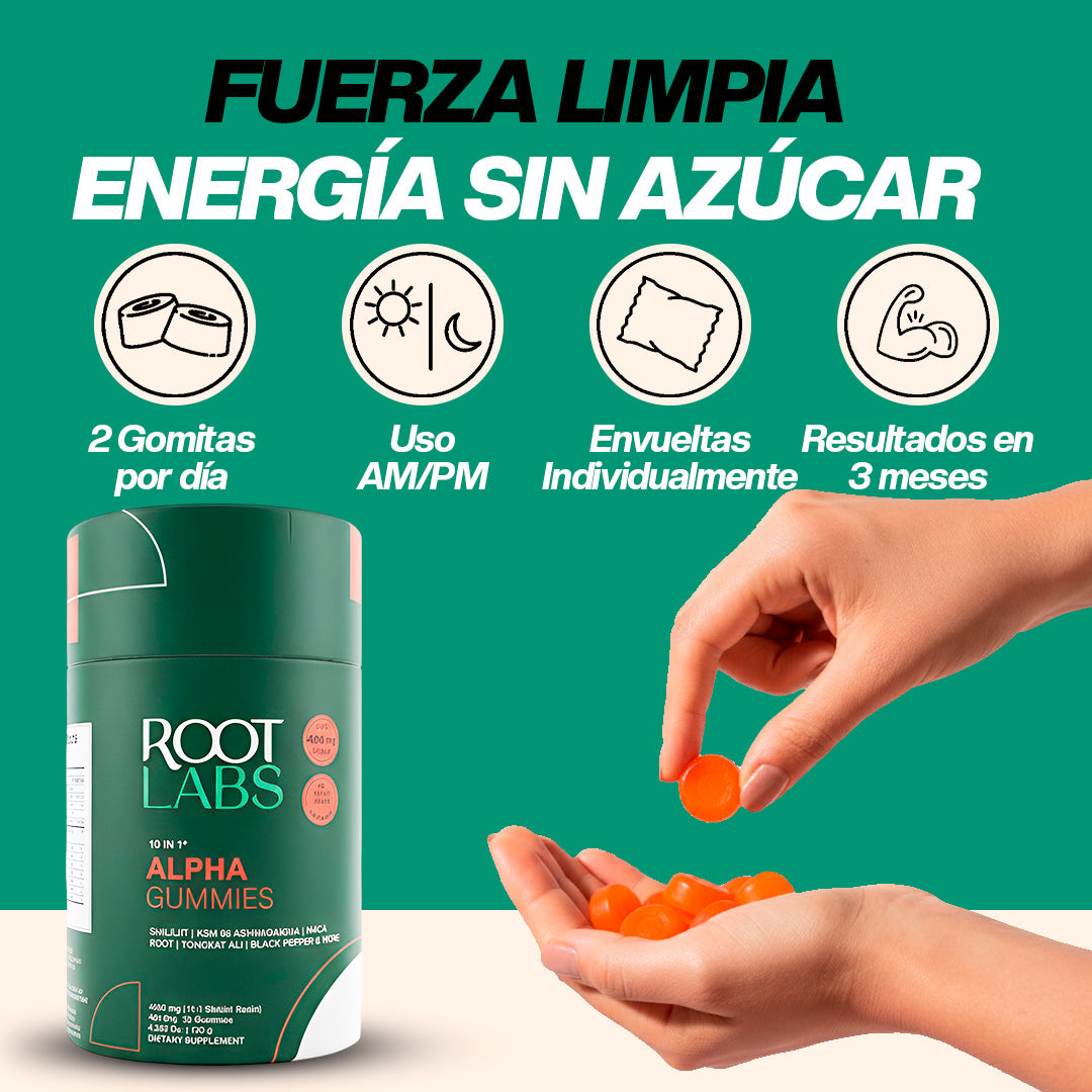 Root Labs Shilajit Alpha Gummies: Energía Natural Sin Crash
