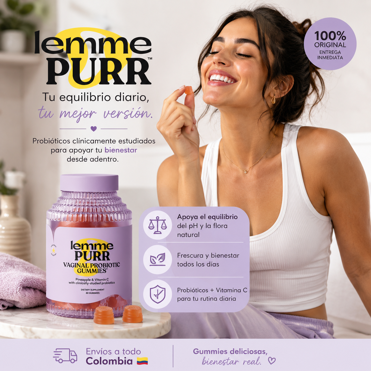 Lemme Purr: Probiótico Íntimo Gummies
