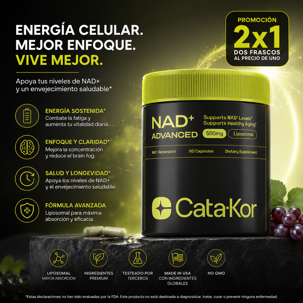 NAD+ Advanced con Resveratrol: Energía Celular Real
