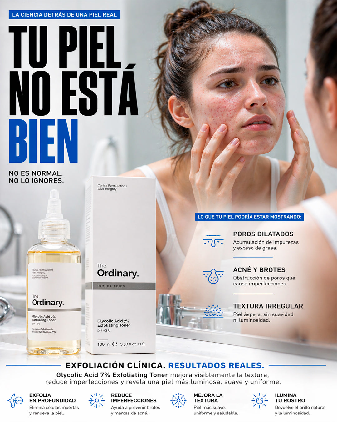 The Ordinary Ácido Glicólico 7%: Glow profesional en casa