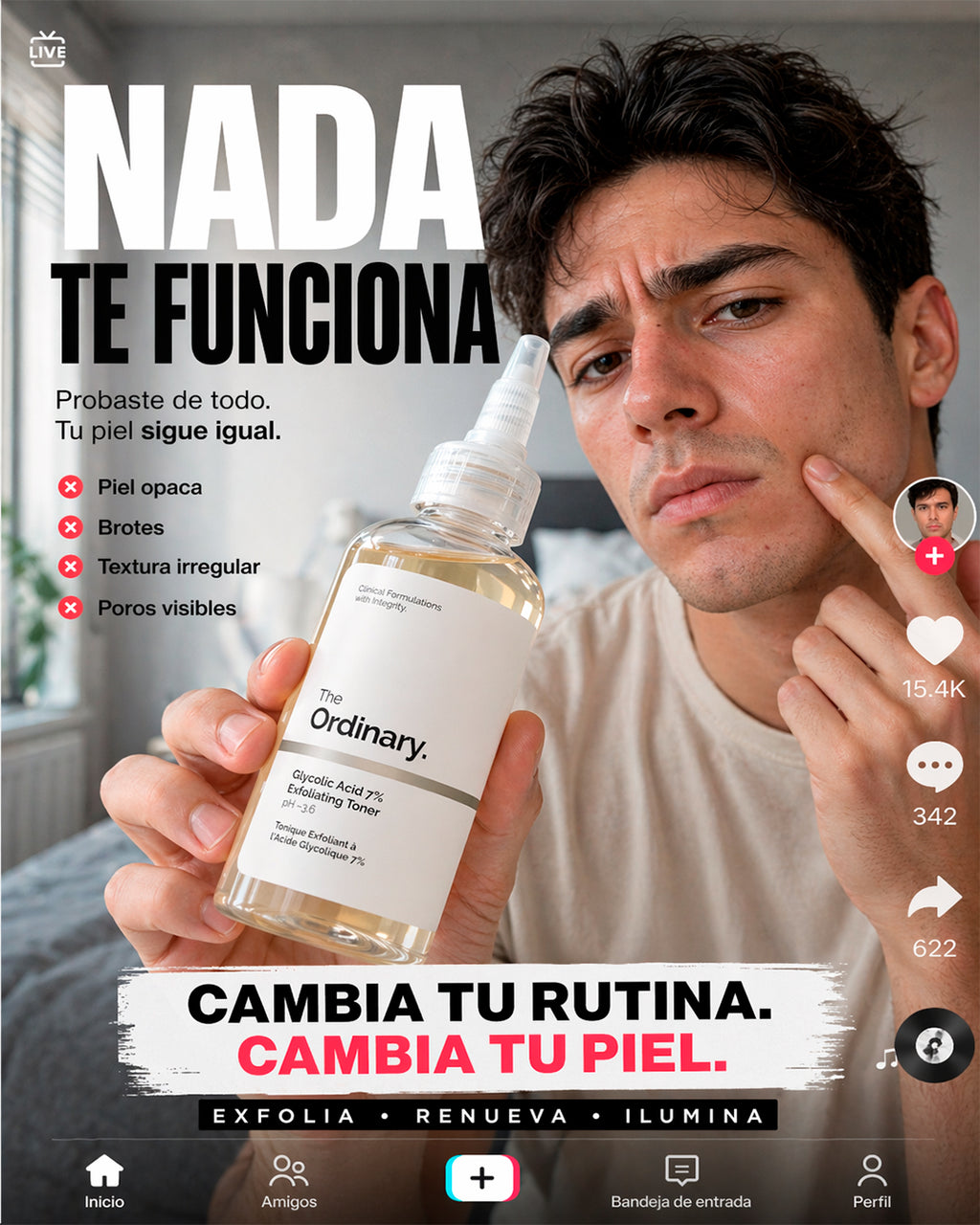 The Ordinary Ácido Glicólico 7%: Glow profesional en casa