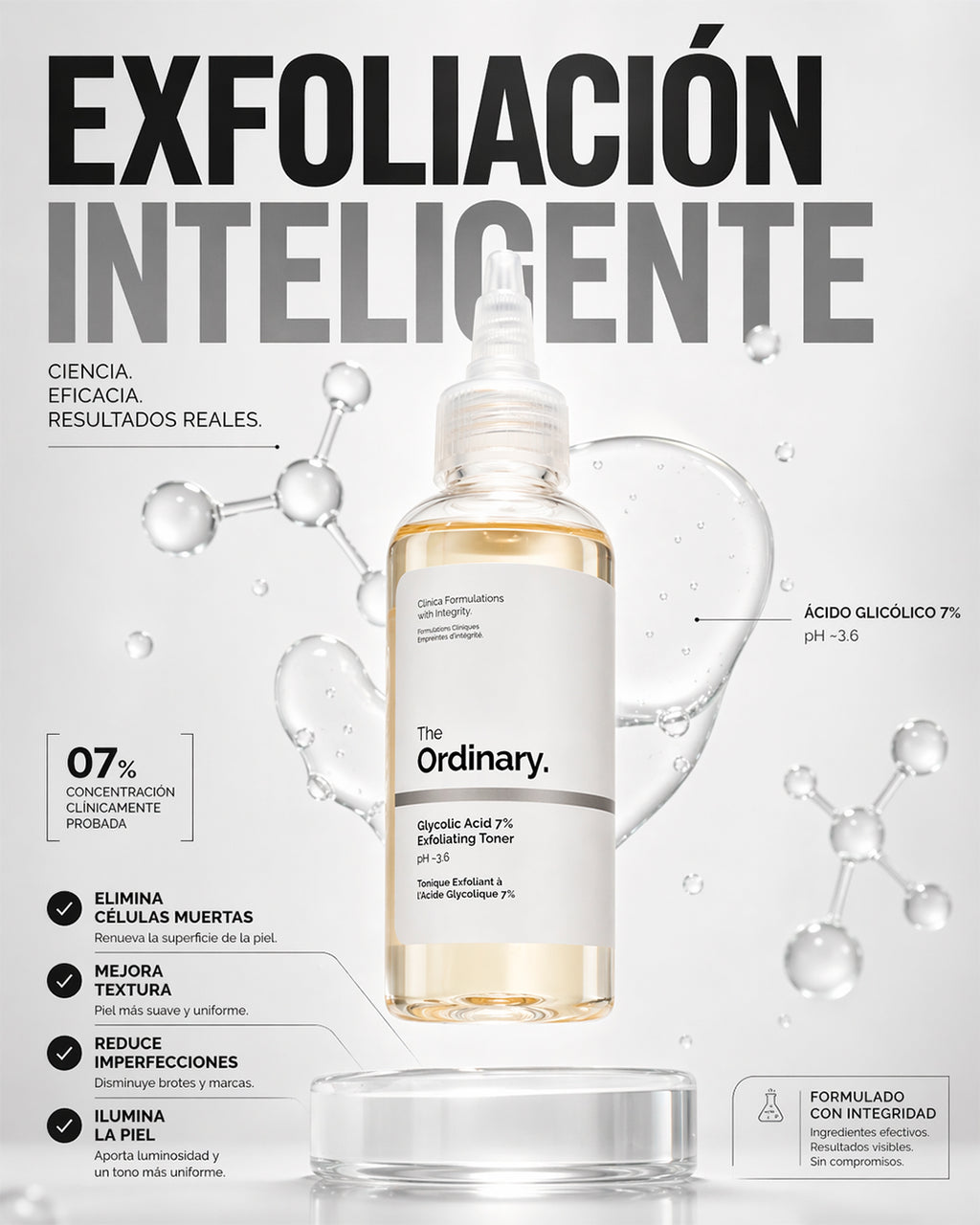 The Ordinary Ácido Glicólico 7%: Glow profesional en casa