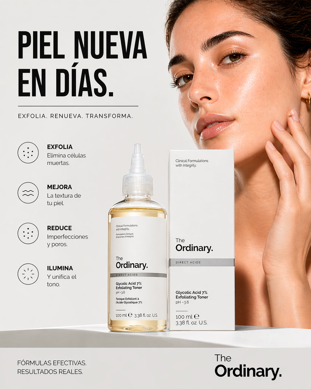 The Ordinary Ácido Glicólico 7%: Glow profesional en casa