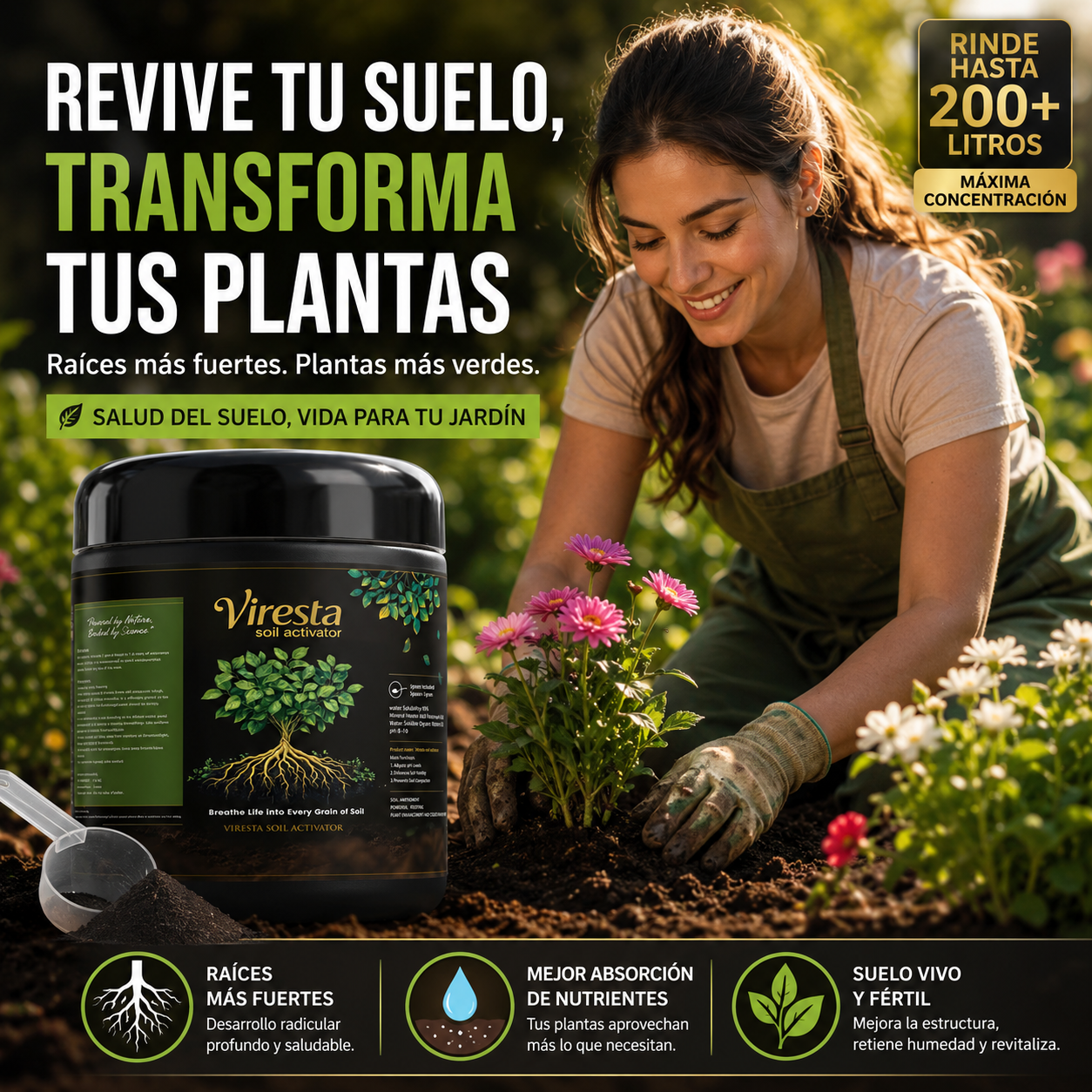 Viresta Soil Revitalizer: Revitalizador de Suelo Concentrado